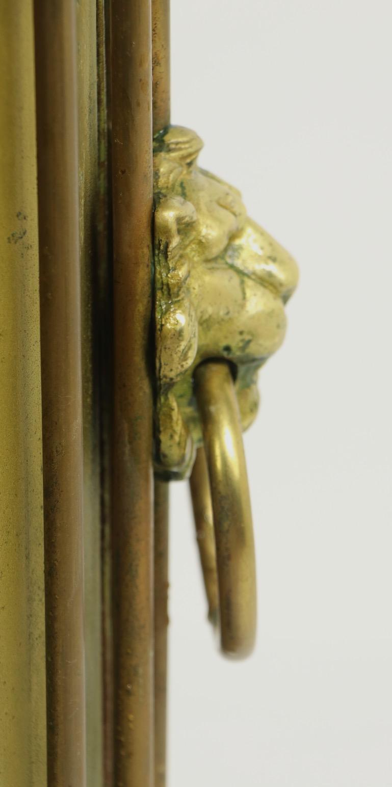 Classical Style Brass Umbrella Cane Stand with Lion Heads For Sale 3