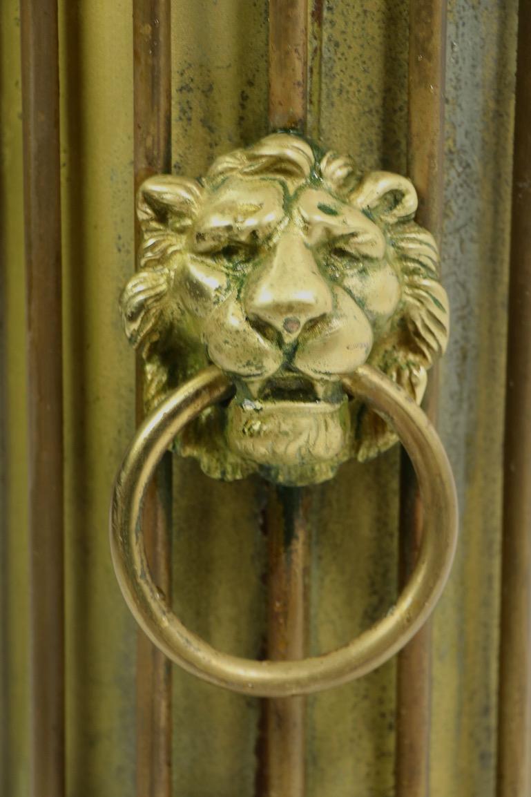 Classical Style Brass Umbrella Cane Stand with Lion Heads For Sale 5