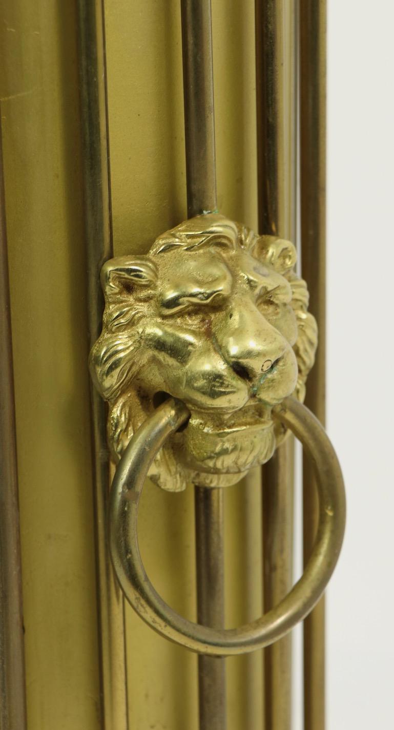Classical Style Brass Umbrella Cane Stand with Lion Heads For Sale 1