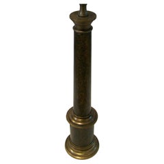 Vintage Classical Style Bronze Tapered Column Lamp, Granite Finish, USA, 20th Century