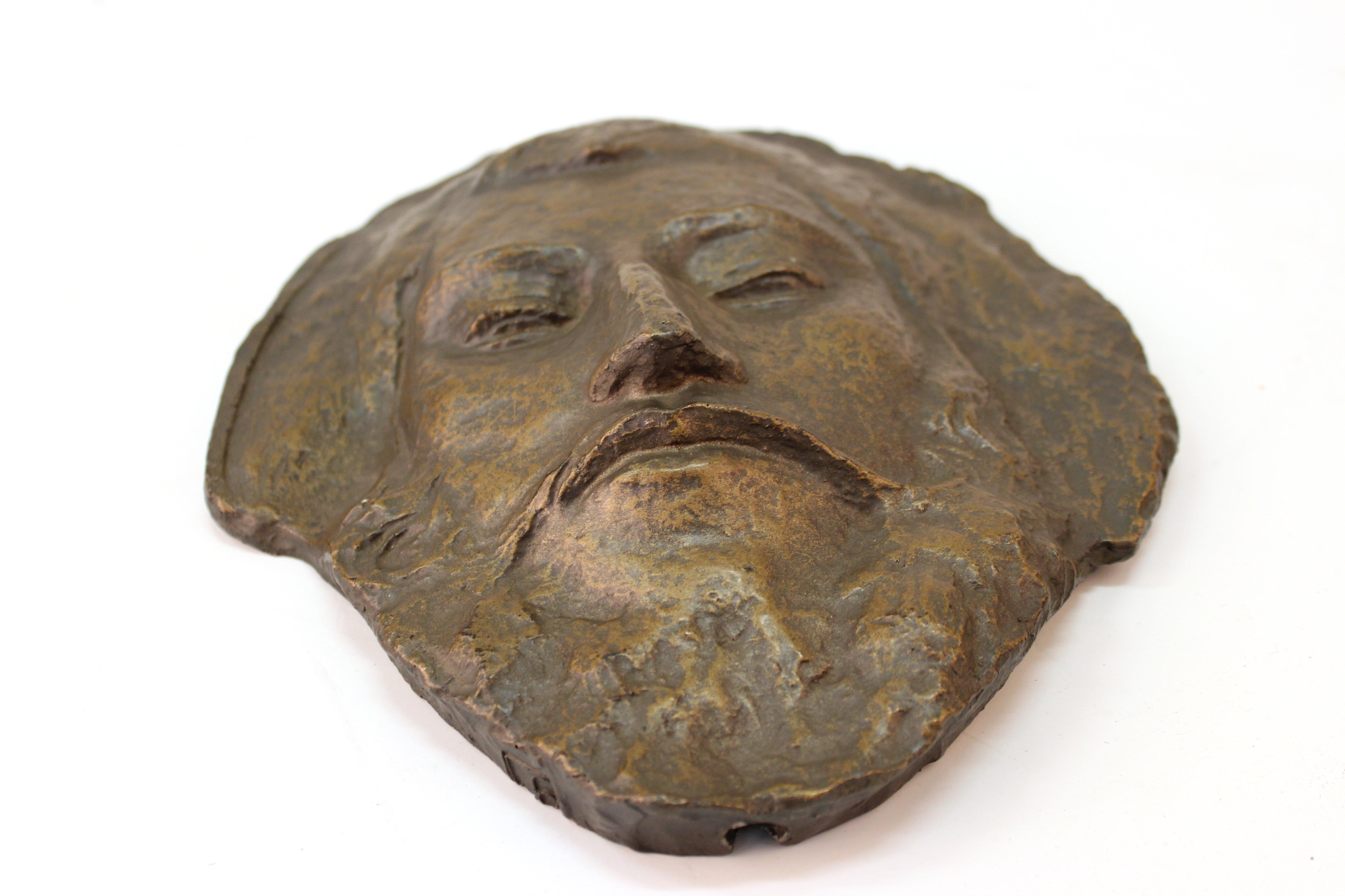 20th Century Classical Style Bronzed Plaster Face of Paul Gauguin