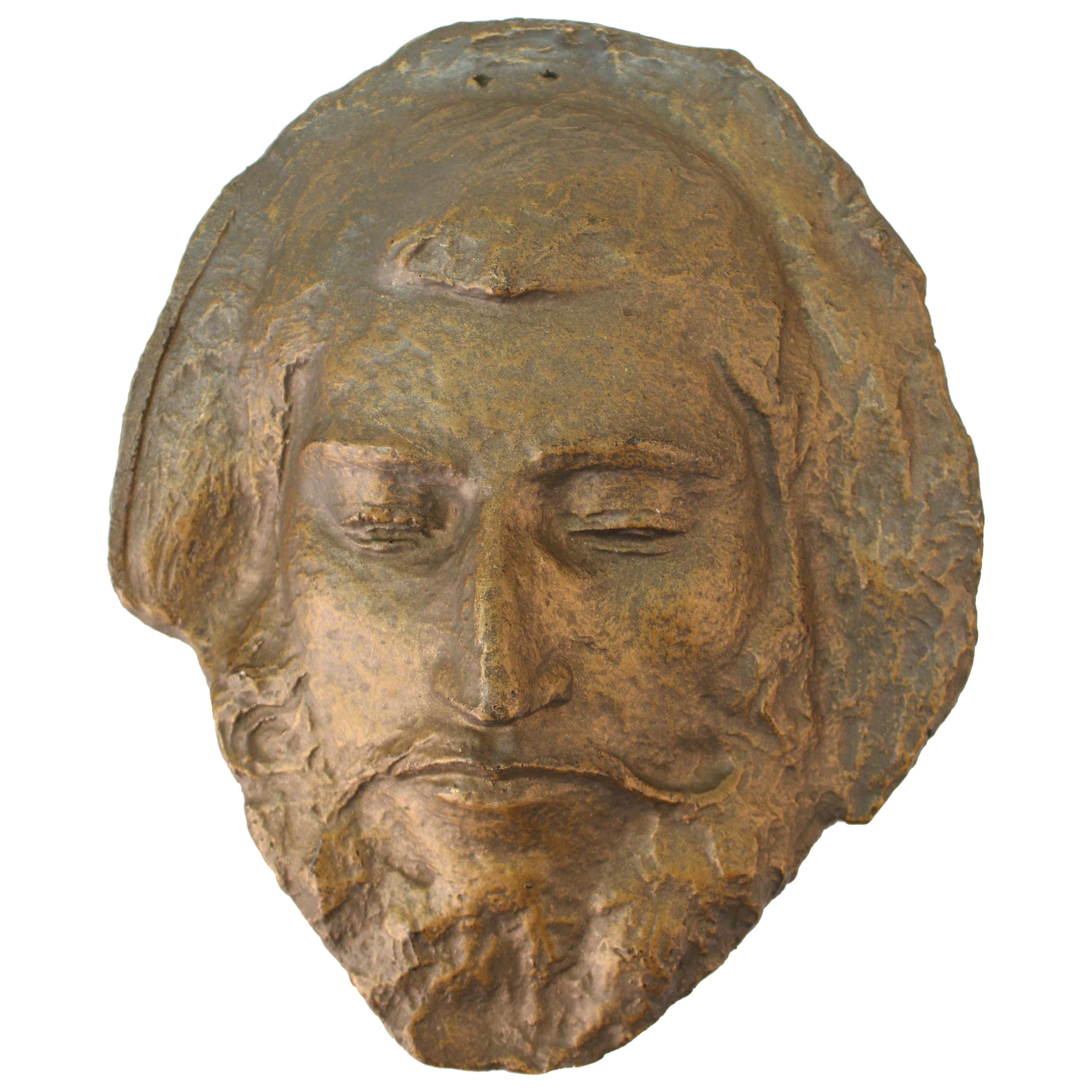 Classical Style Bronzed Plaster Face of Paul Gauguin