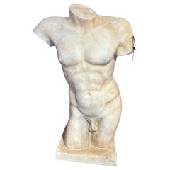 Antique Classical style carved marble torso