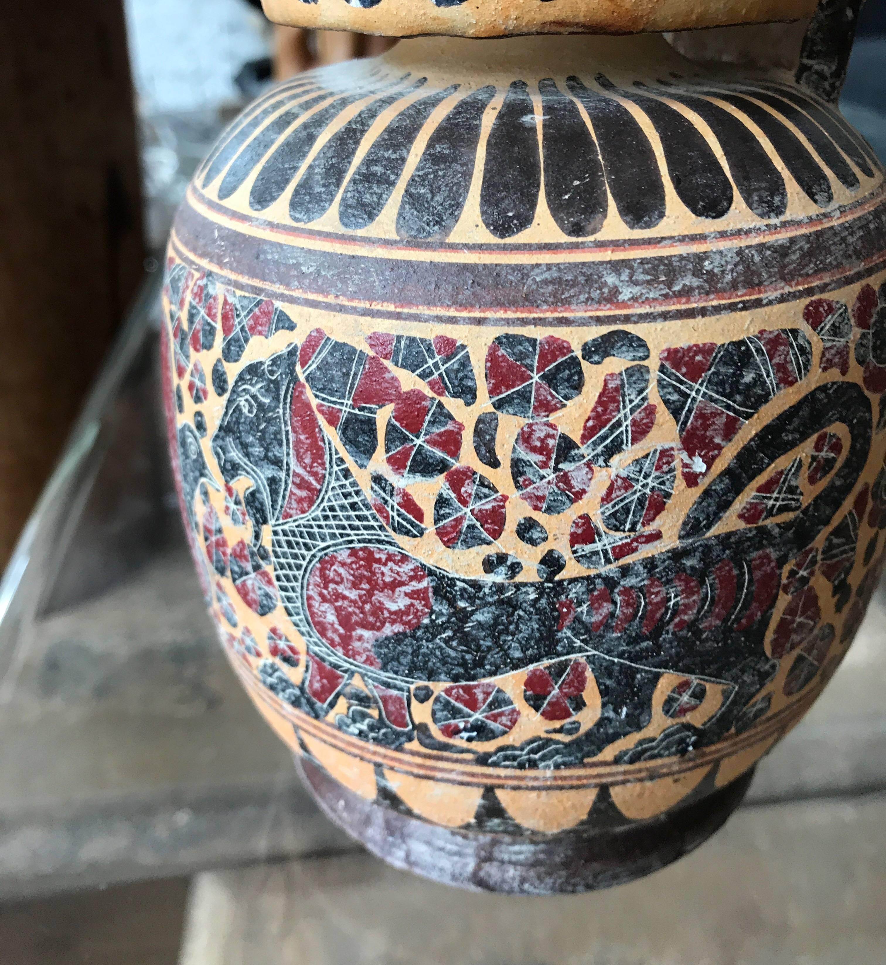 Classical Greek Classical Style Ceramic Greek Vase For Sale