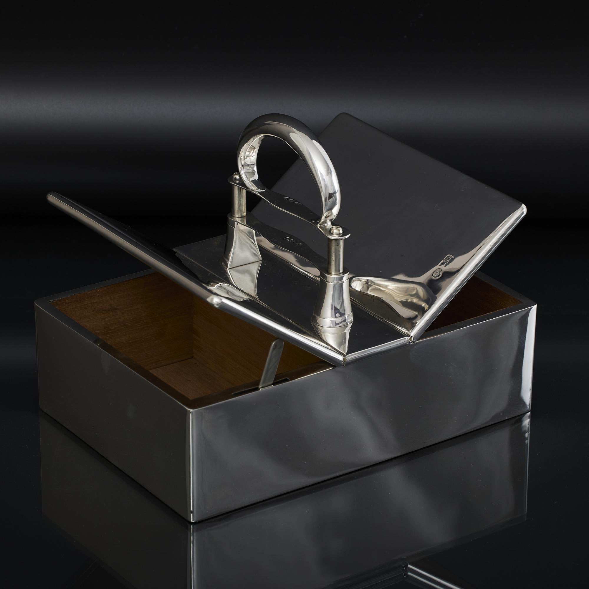 Unusual Edwardian silver cigar box 4