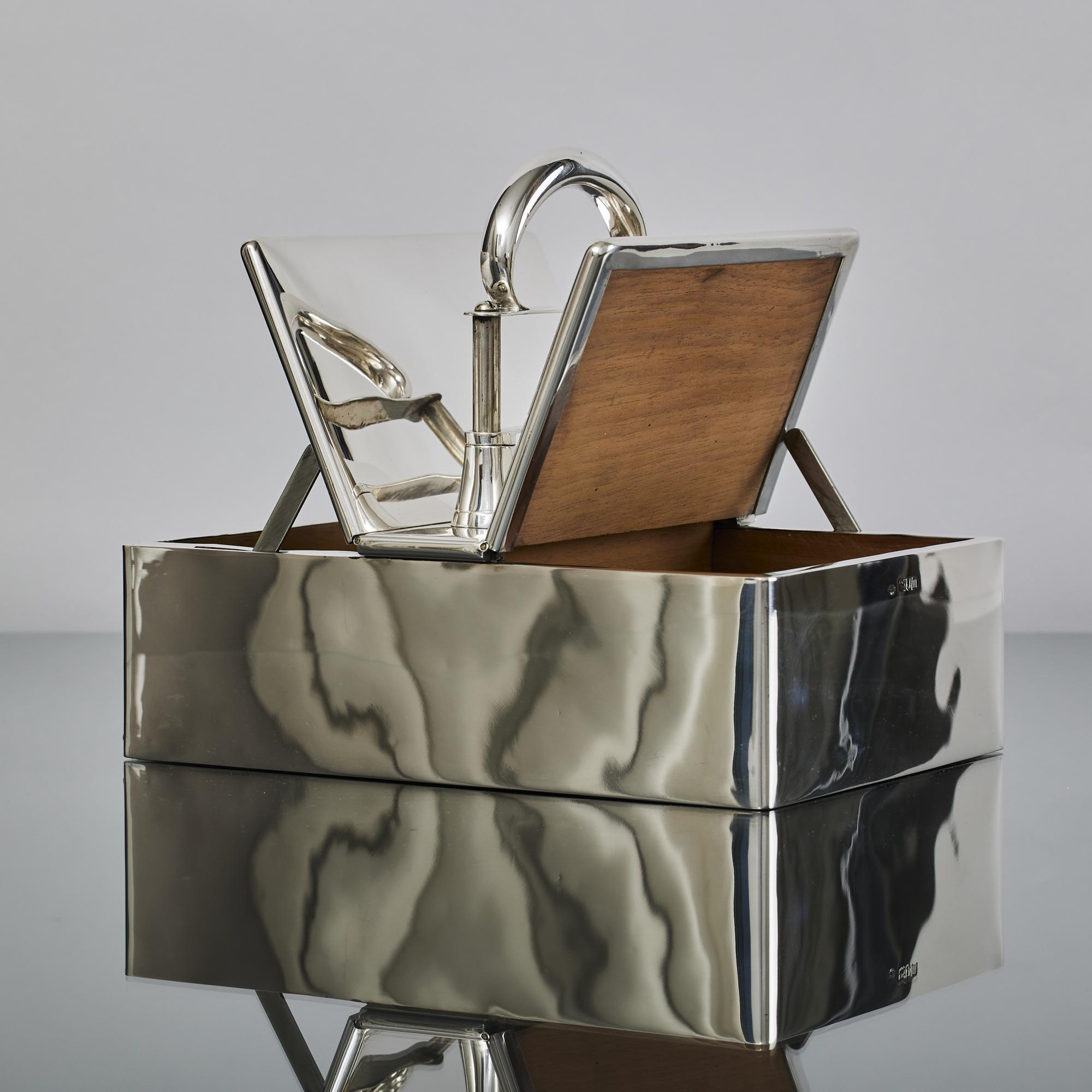 20th Century Unusual Edwardian silver cigar box