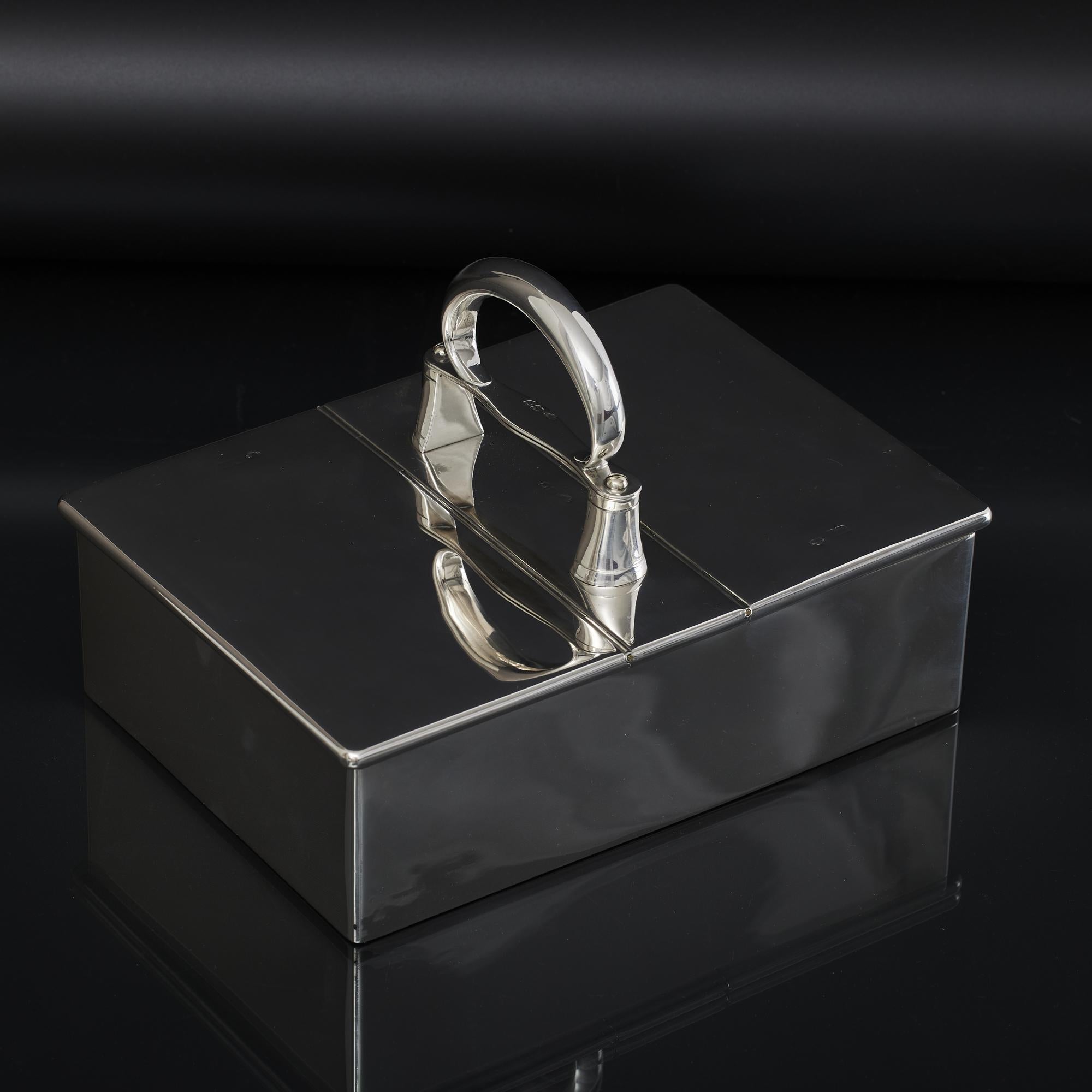 Unusual Edwardian silver cigar box 3