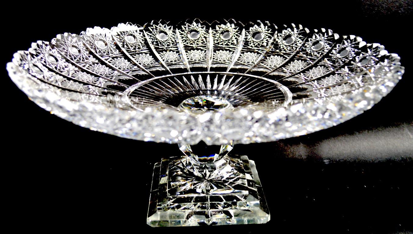 Cut Glass Tazza in the classical style, in perfect condition. We believe this example is 20th century. probably Made in Poland, however it is unsigned.