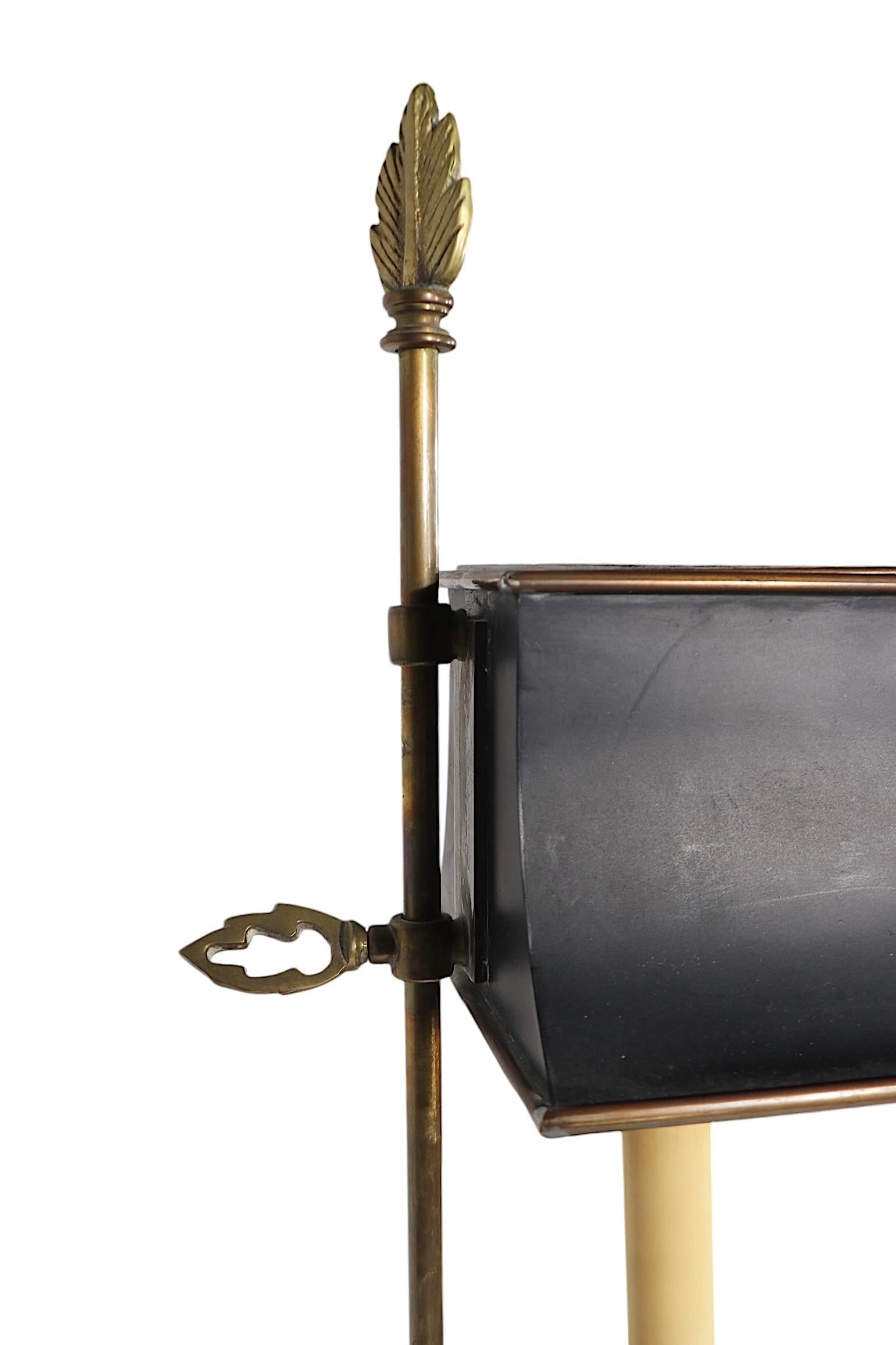 Classical Style Desk Lamp with Brass Swan  by Chapman Lighting c 1970's 4
