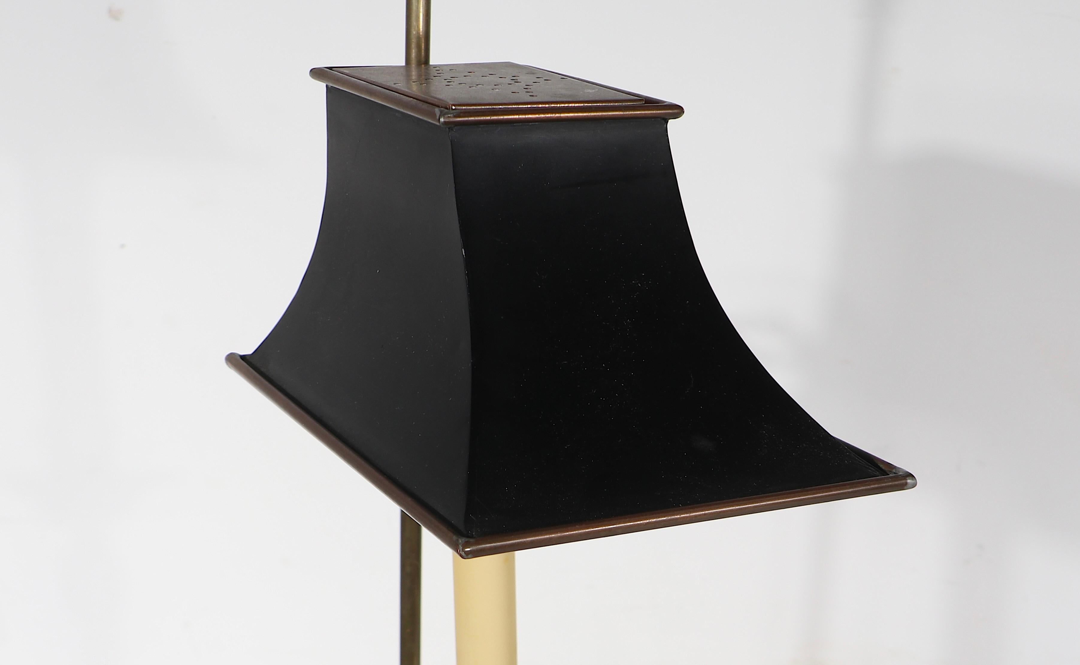 Classical Style Desk Lamp with Brass Swan  by Chapman Lighting c 1970's 10