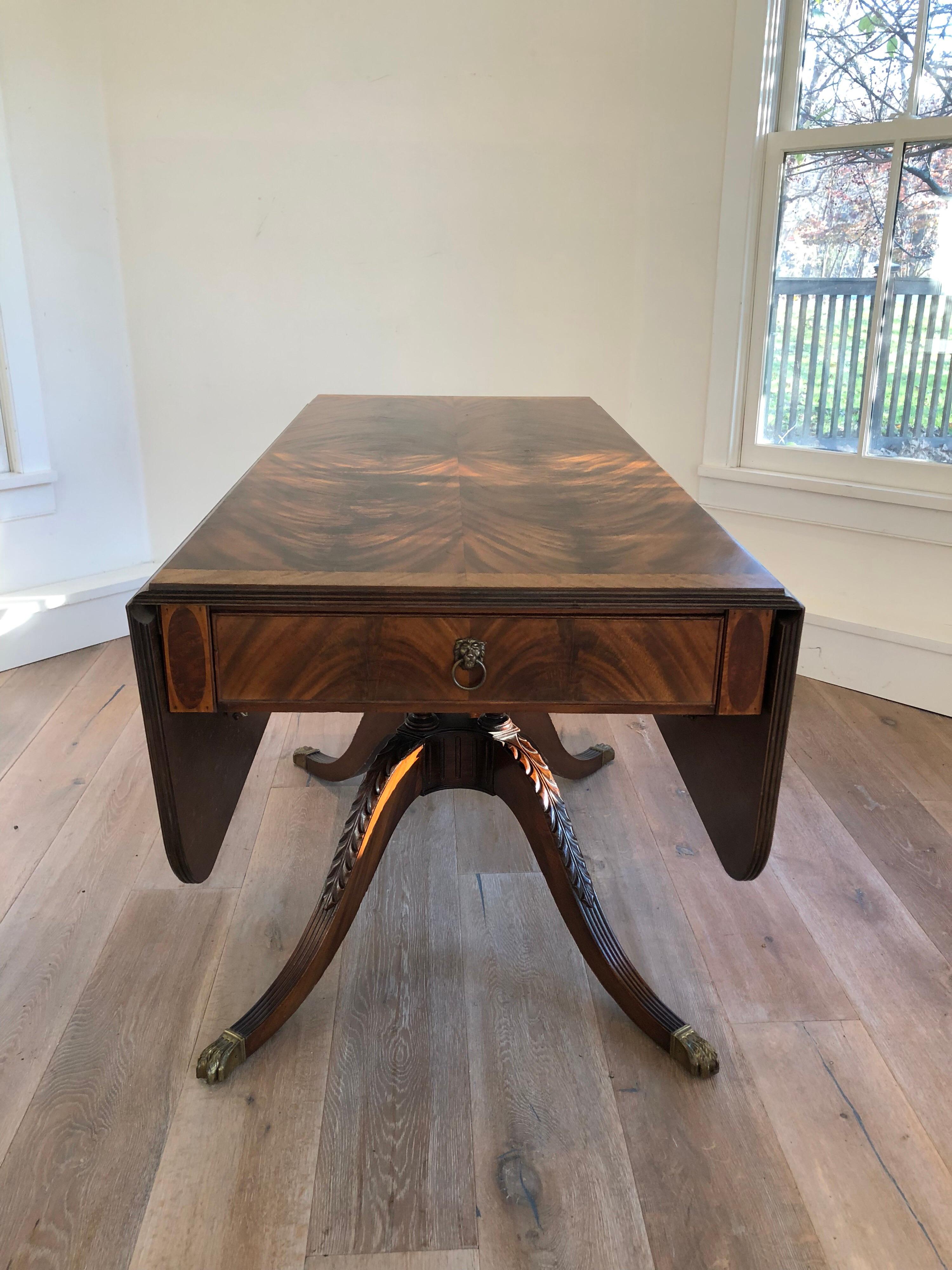 American Classical Classical Style Drop-Leaf Library Table