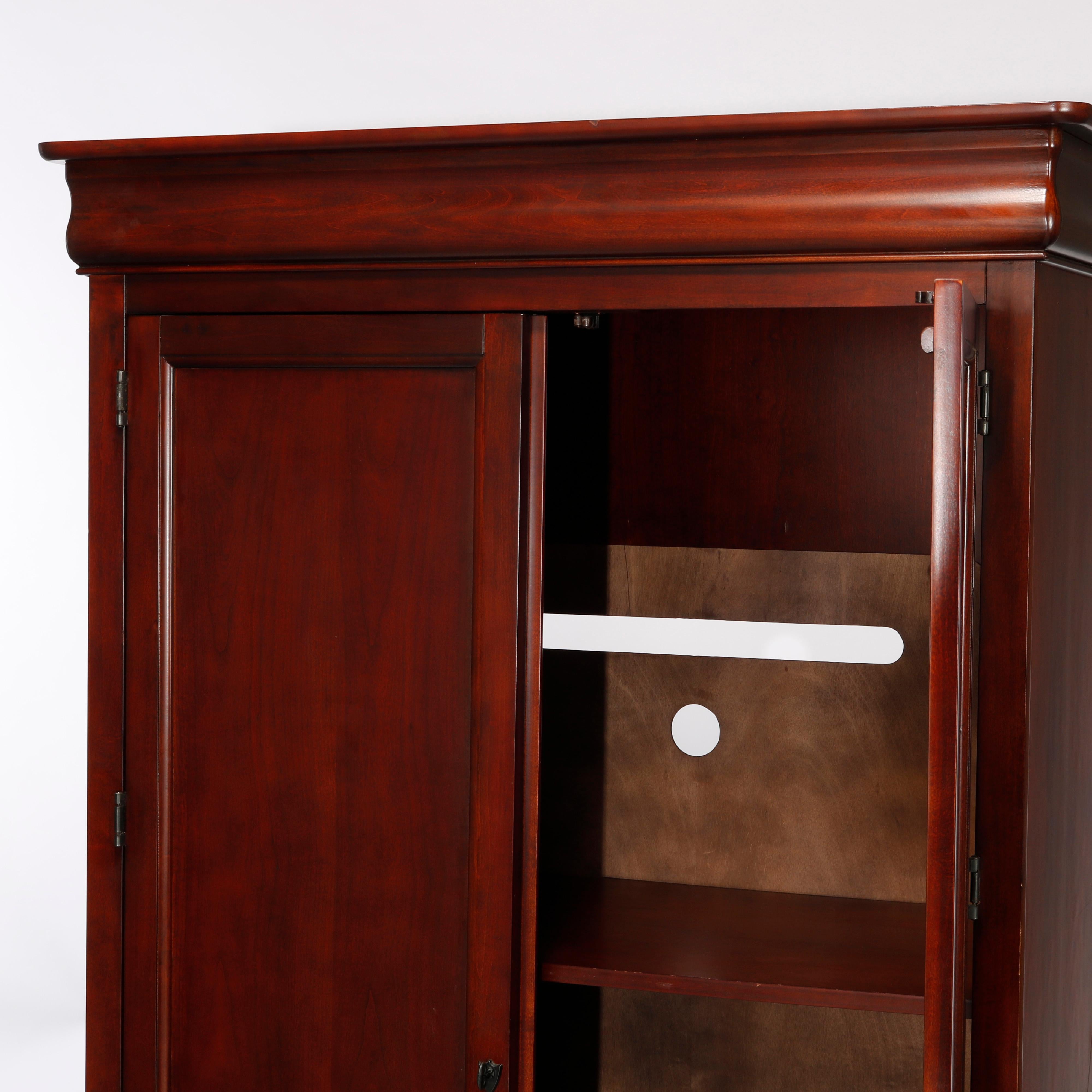 American Classical Style Mahogany Double Door Entertainment Cabinet by Broyhill, 20th C