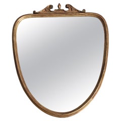 Classical Style Mid Century Modern Mirror in Gilt Wood, Italy 1950s