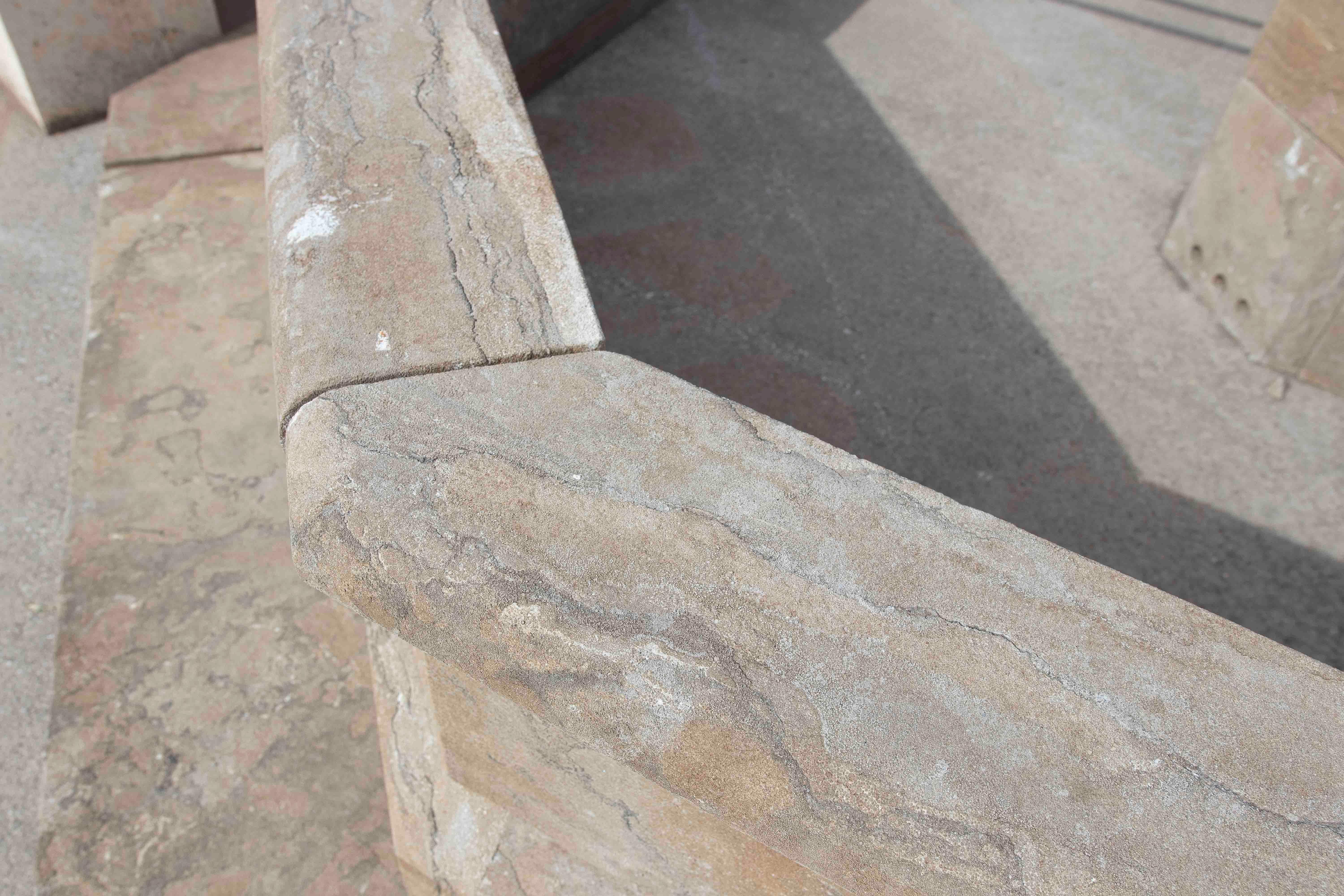 Classical Style Monumental Octagonal Fountain in Carved Stone with Pool For Sale 1