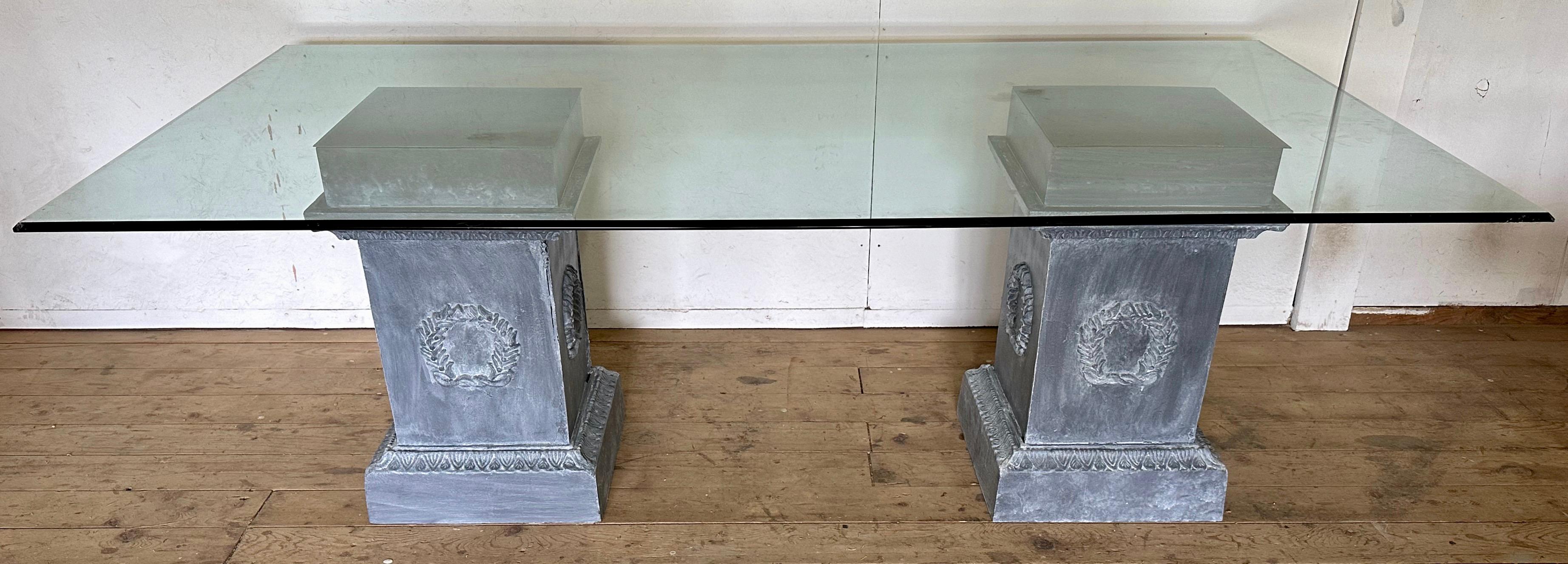 20th Century Classical Style Pedestal Dining Table Base or Plinths For Sale