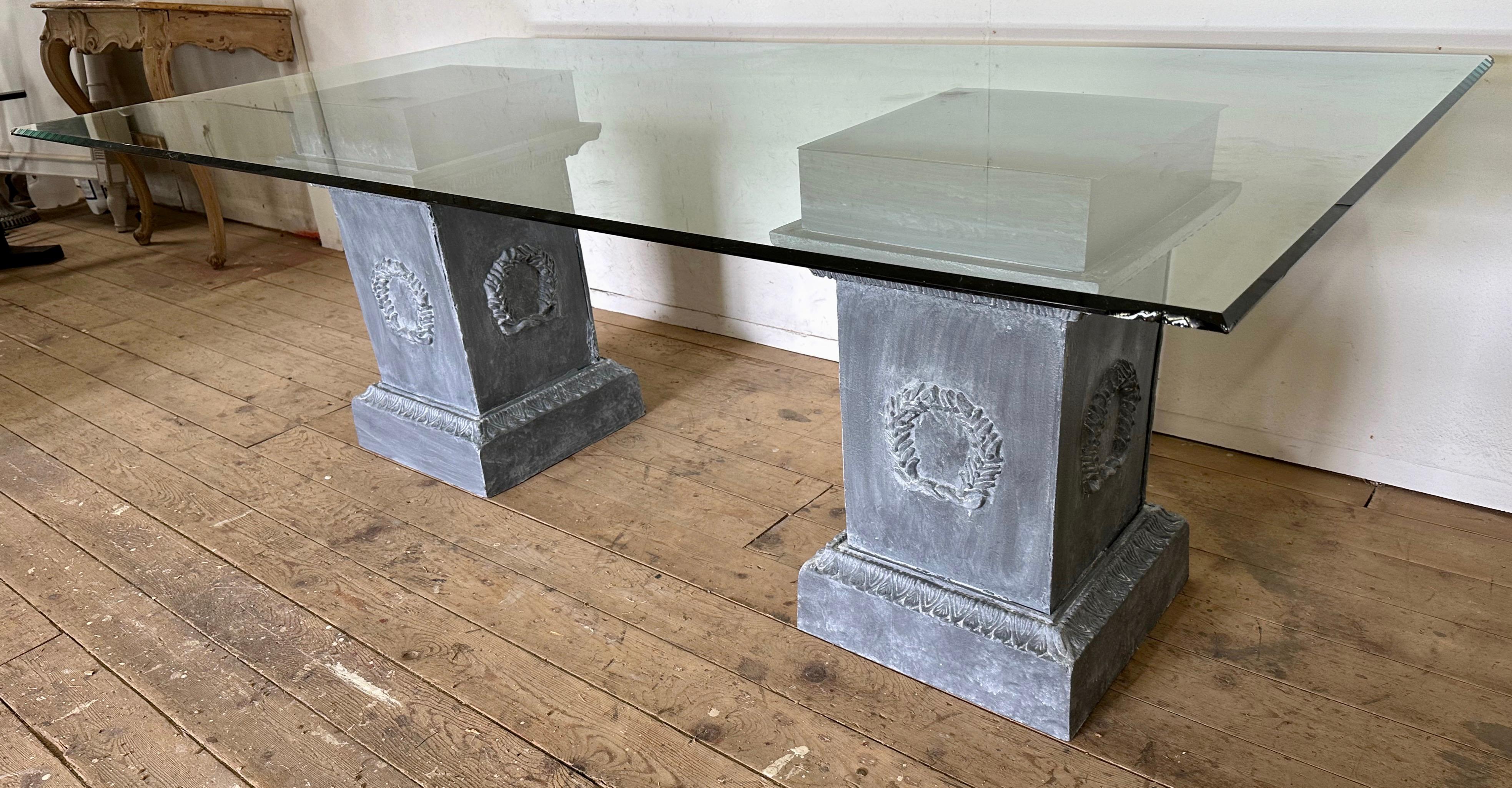 European Classical Style Pedestal Dining Table Base or Plinths For Sale