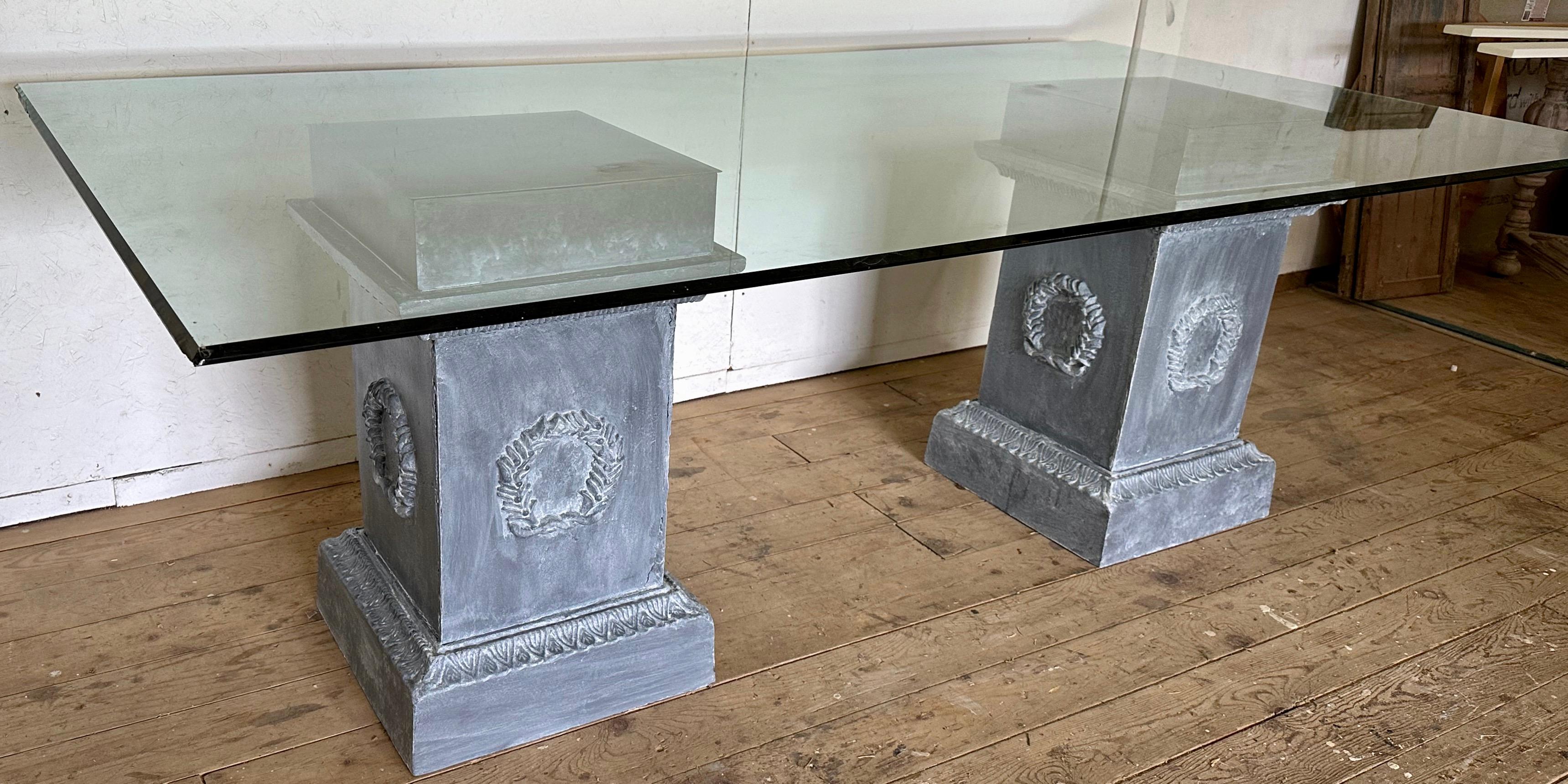 Cast Classical Style Pedestal Dining Table Base or Plinths For Sale