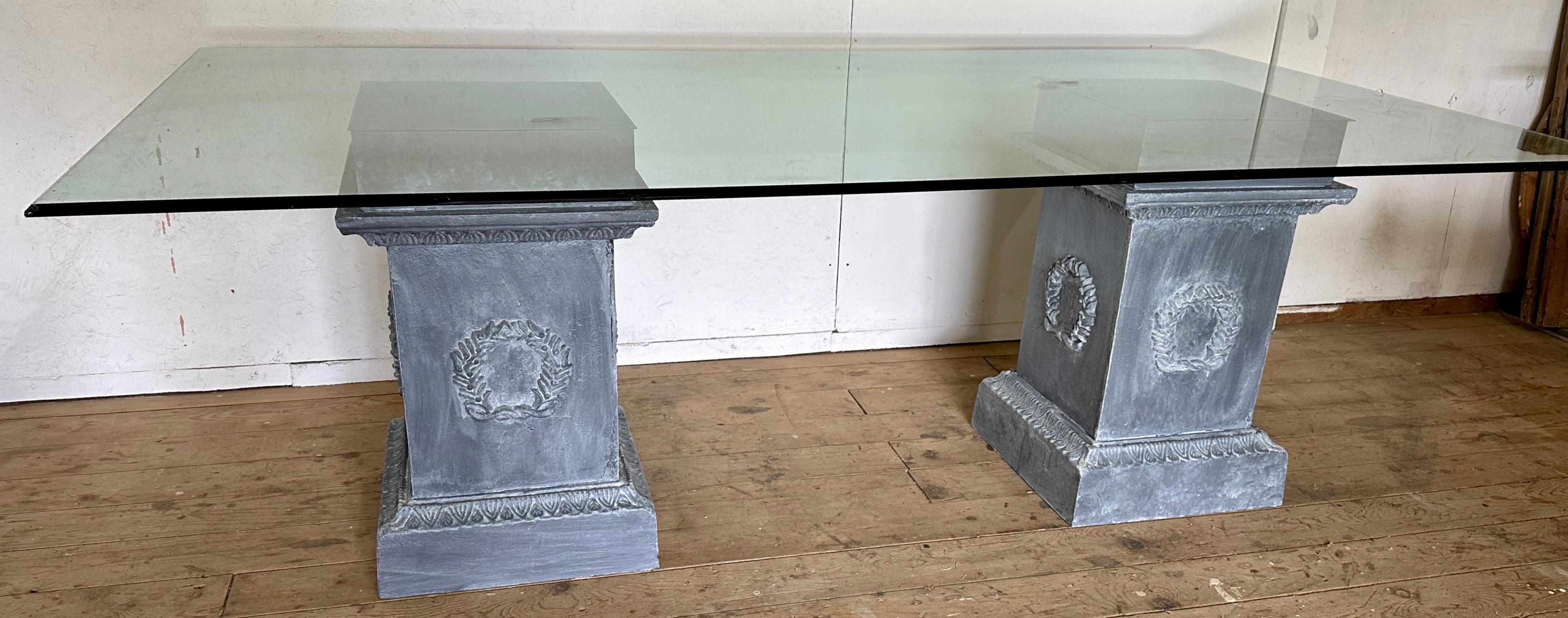 Classical Style Pedestal Dining Table Base or Plinths In Good Condition For Sale In Sheffield, MA