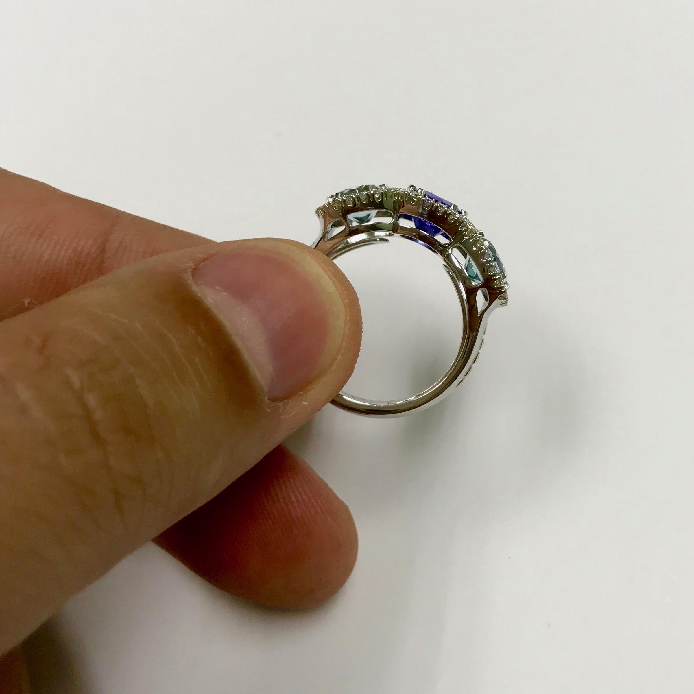 tanzanite and aquamarine ring