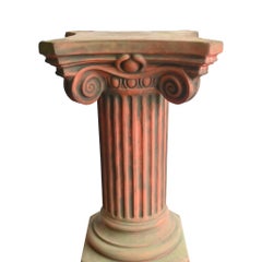Classical Terracotta Garden Pedestal Ionic Column Stand
