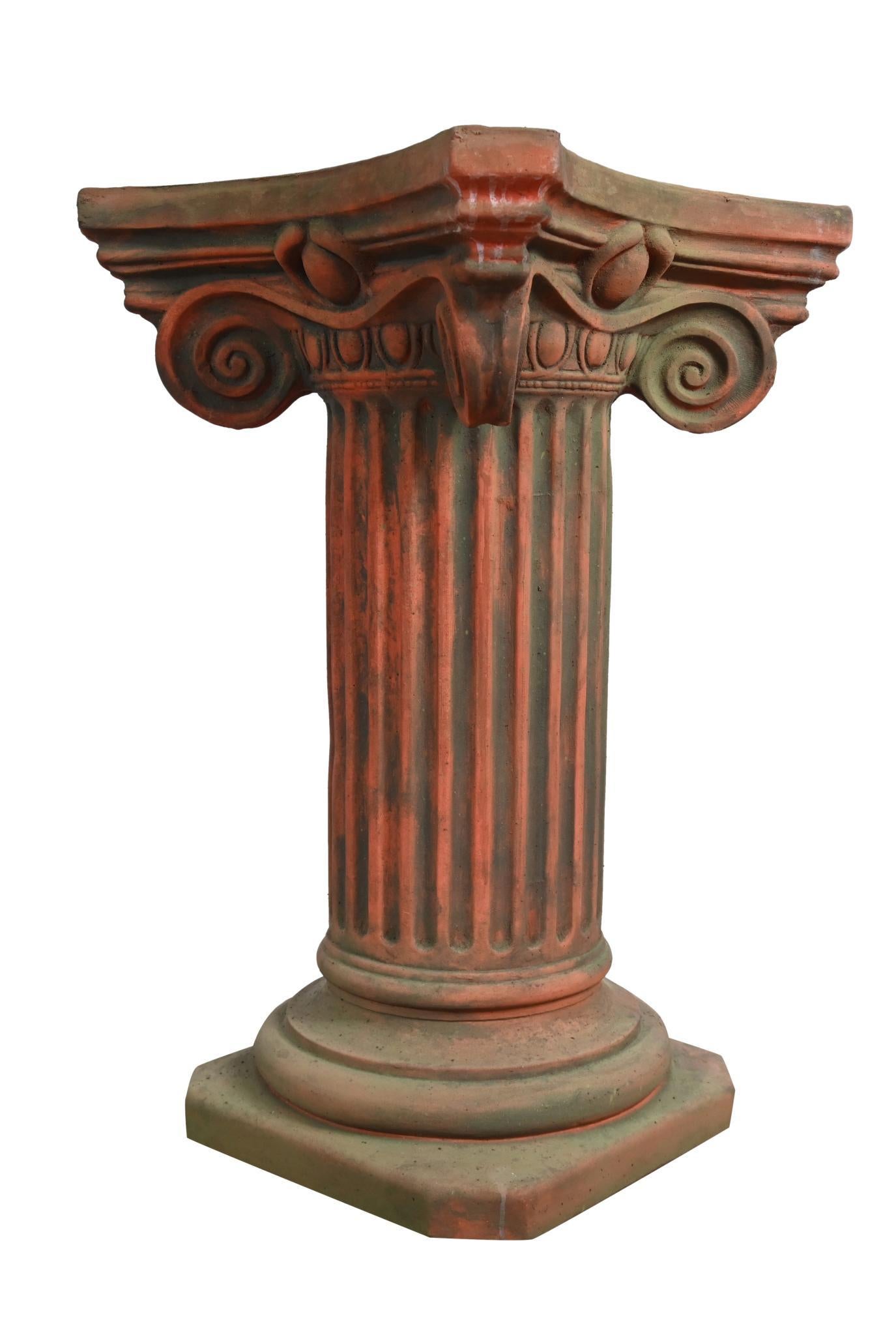 Classic Terracotta Garden Pedestal Ionic Column Stand en vente 3