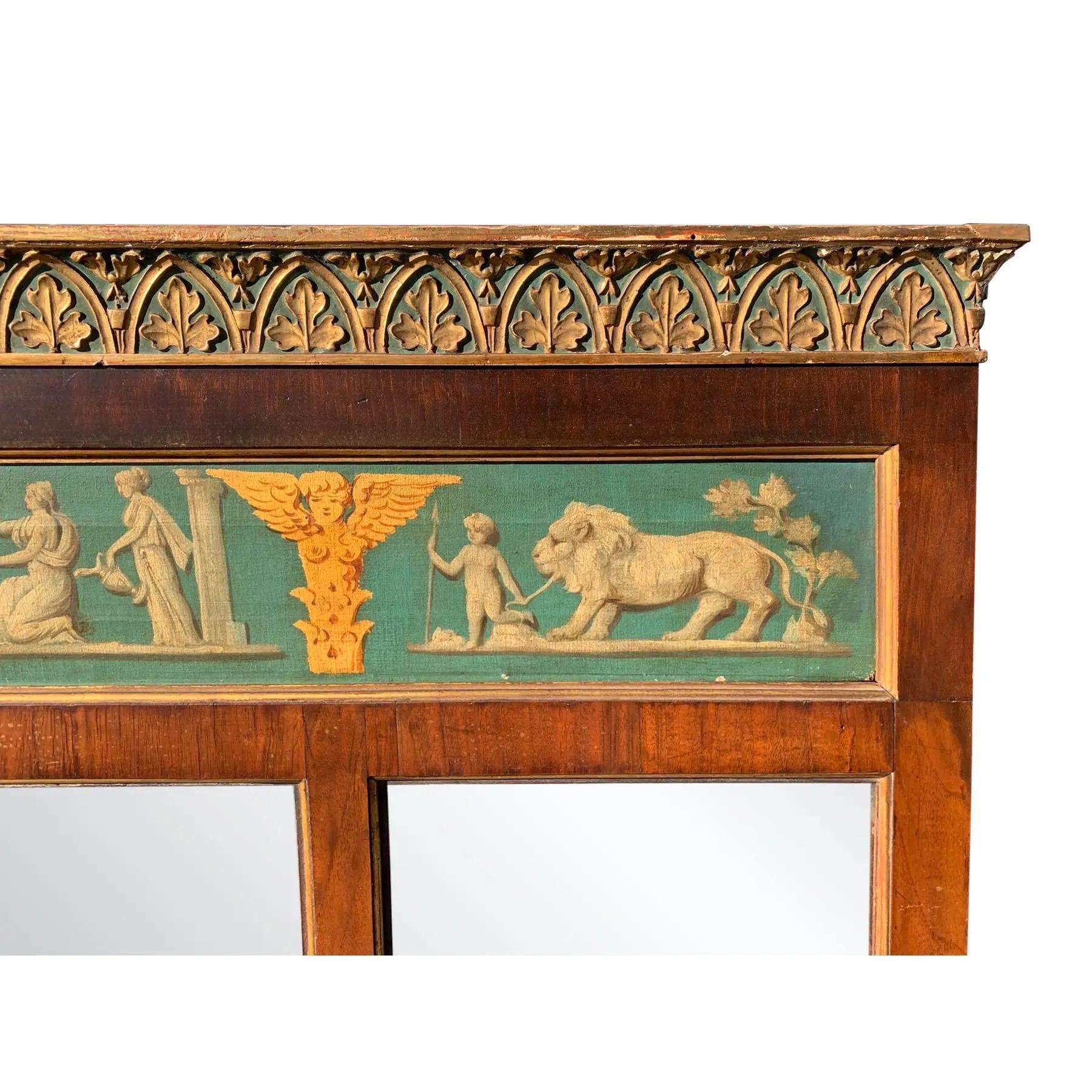Espejo Clásico de Tres Paneles Horizontales, Circa 1820s Europeo en venta