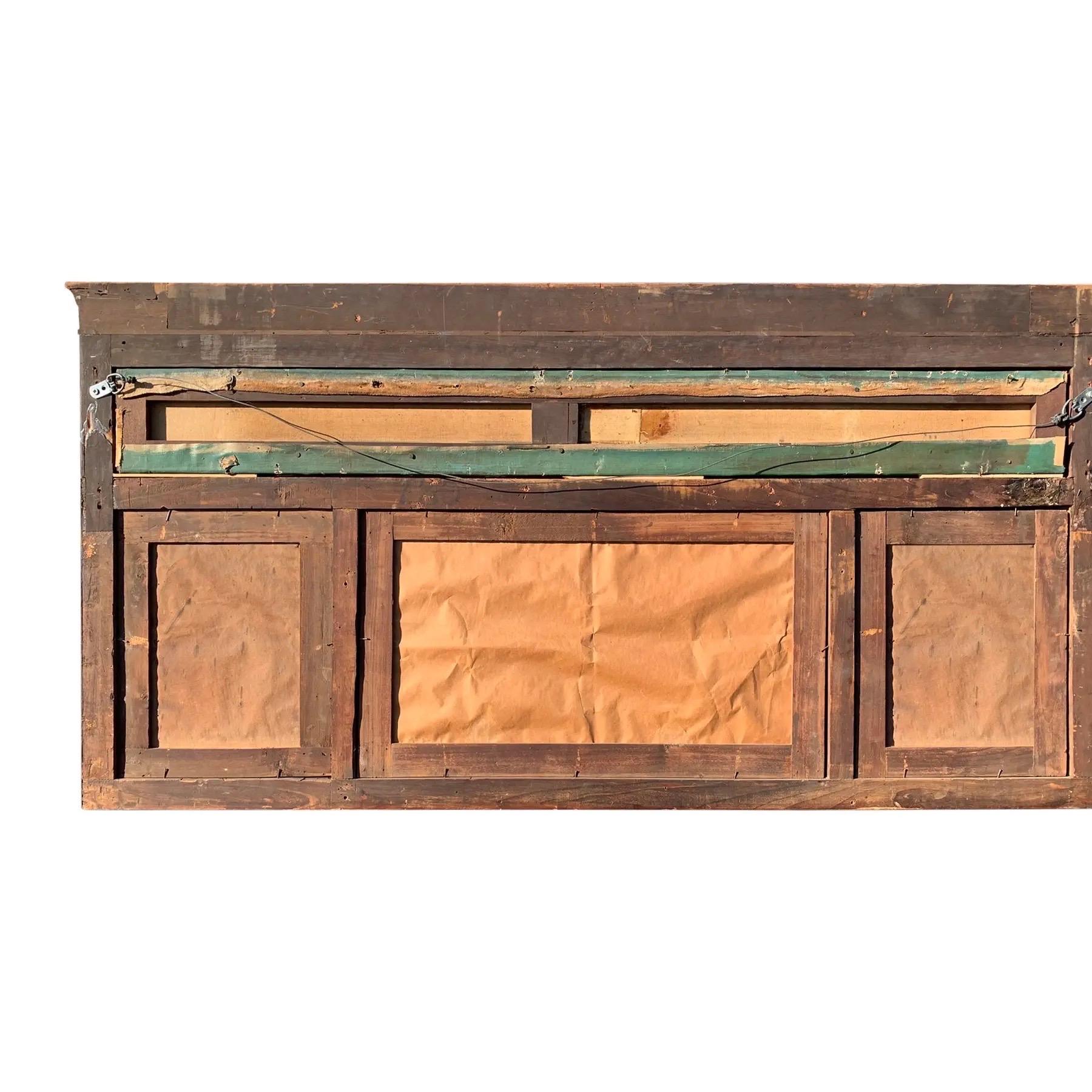 Espejo Clásico de Tres Paneles Horizontales, Circa 1820s Tallado en venta