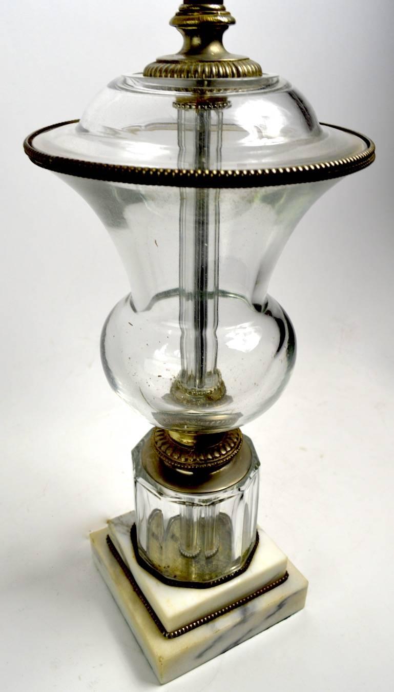 Classical Urn Form Glass Table Lamp after Baccarat For Sale 4