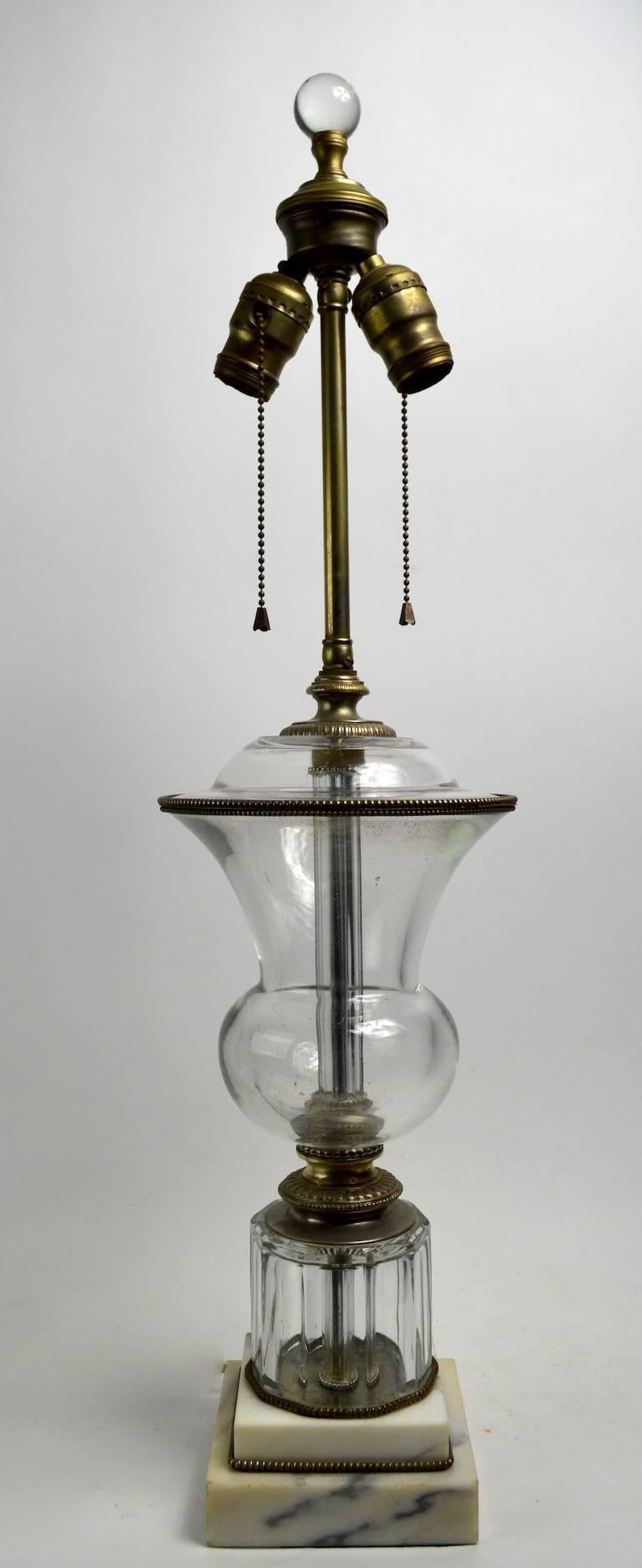 Classical Urn Form Glass Table Lamp after Baccarat For Sale 7