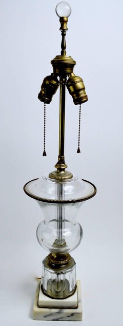 Classical Urn Form Glass Table Lamp after Baccarat