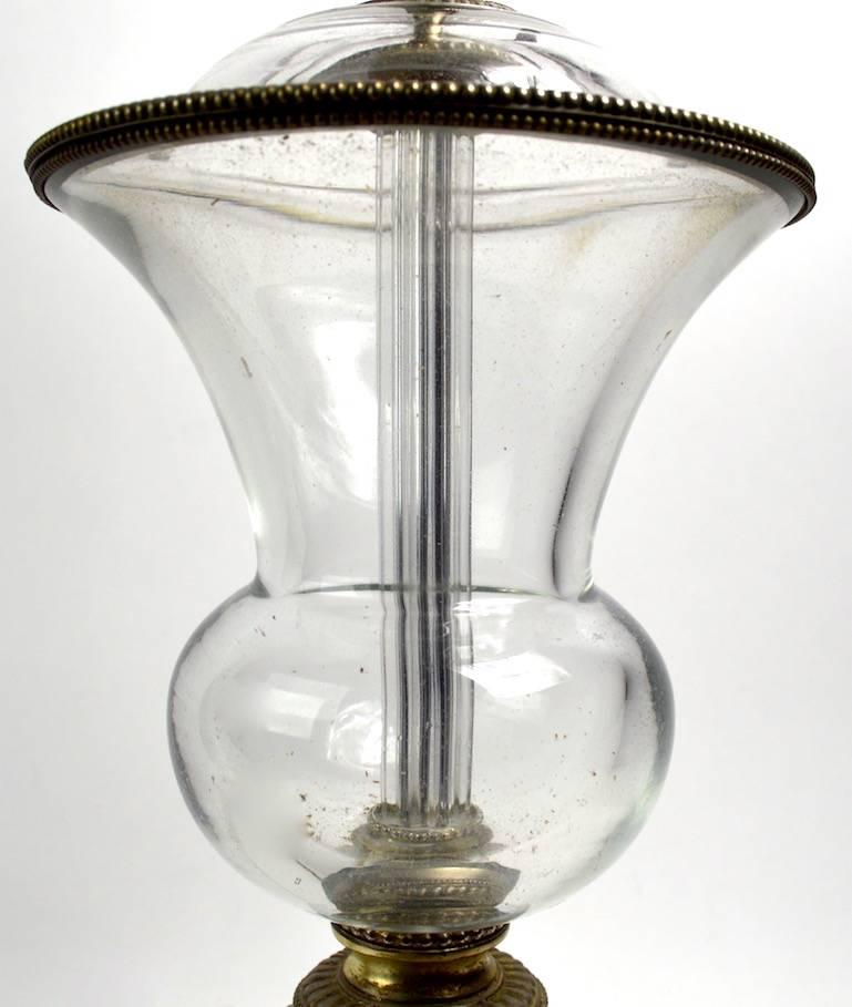 20th Century Classical Urn Form Glass Table Lamp after Baccarat For Sale