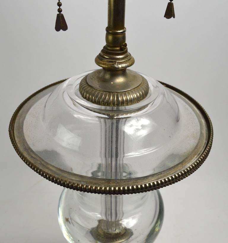 Classical Urn Form Glass Table Lamp after Baccarat For Sale 1