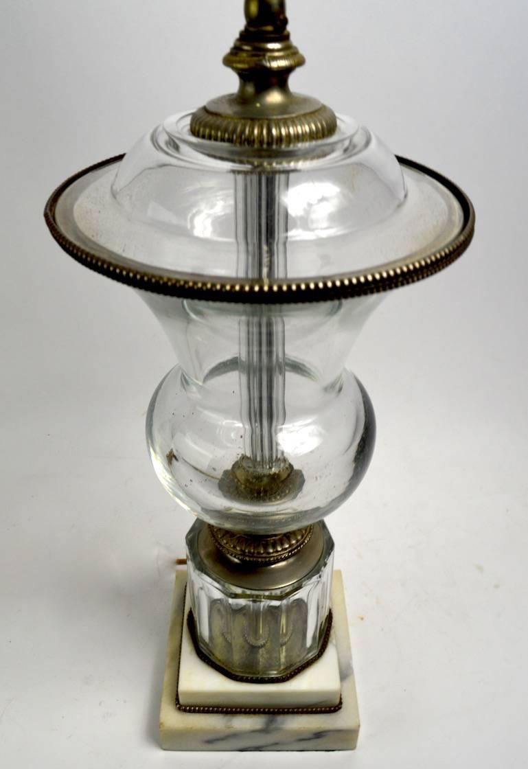 Classical Urn Form Glass Table Lamp after Baccarat For Sale 2
