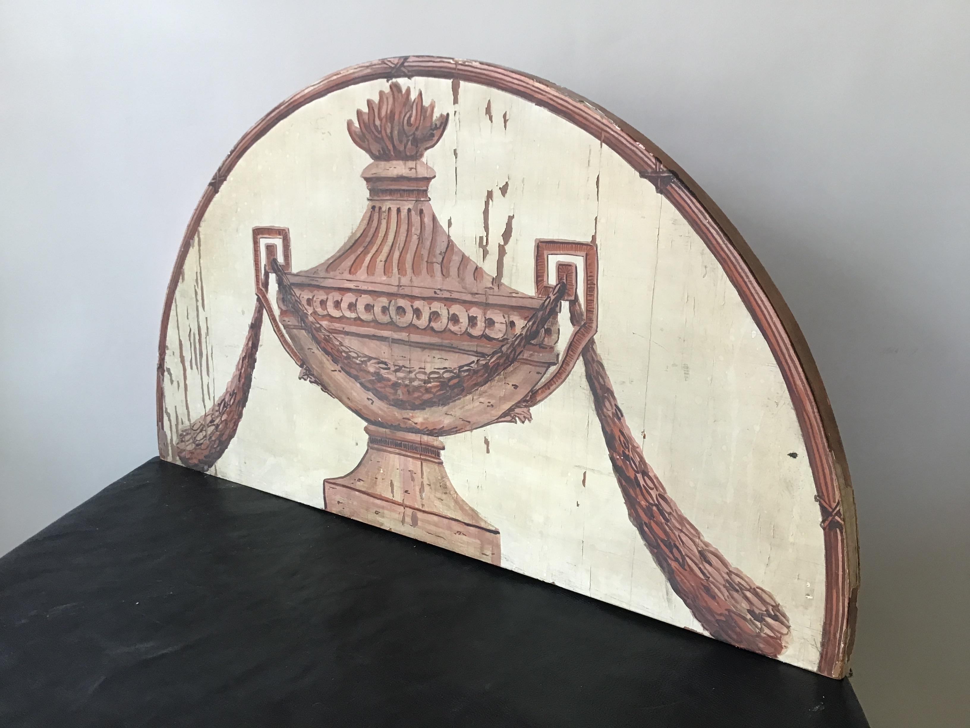 Classical Urn Painted on Wood Plaque 2
