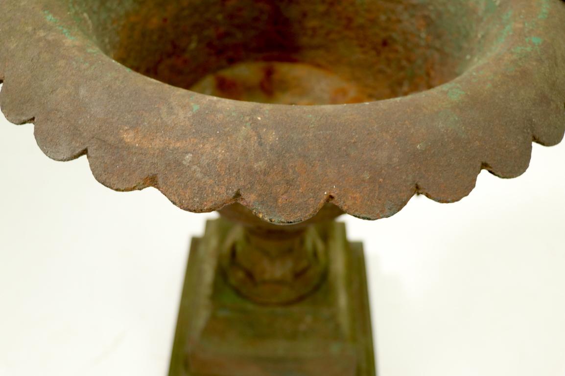 Classical Victorian Cast Iron Urn Planter Probably Fisk or Mott with Handles For Sale 2