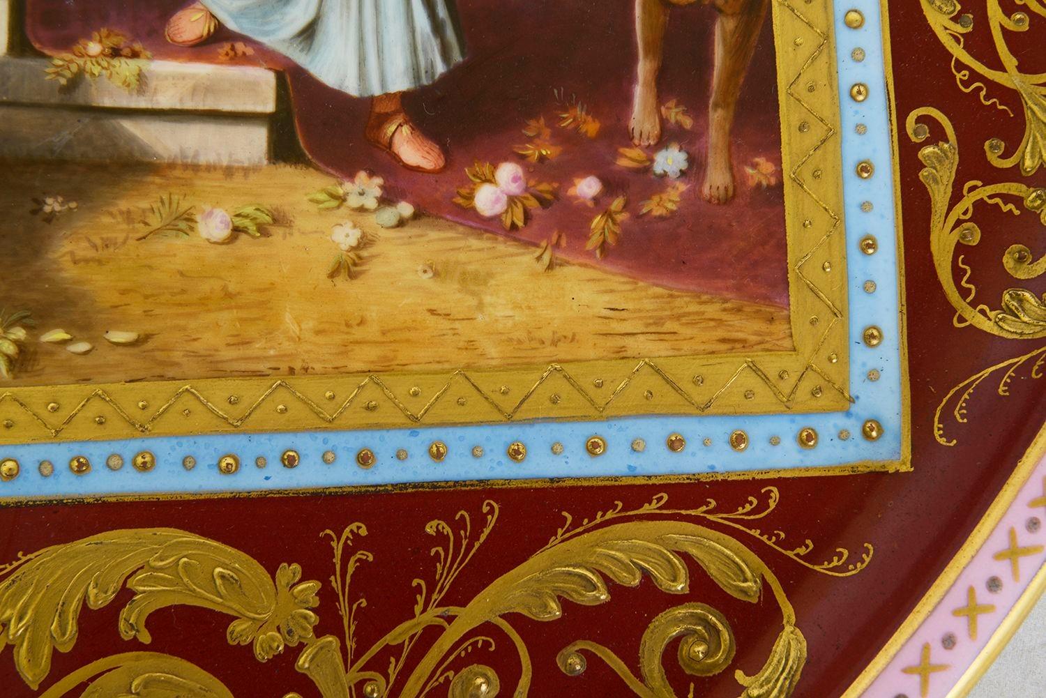 Bandeja de porcelana clásica de Viena, 