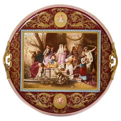 Vassoio in porcellana classica di Vienna, "Le vergini sagge e sciocche".  circa 1890