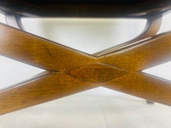 Classical Vintage Midcentury Empire Inspired Upholstered Bench