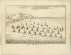 Classical Warfare & Naval Battles, Set of 5 Antique Engravings, France c.1720