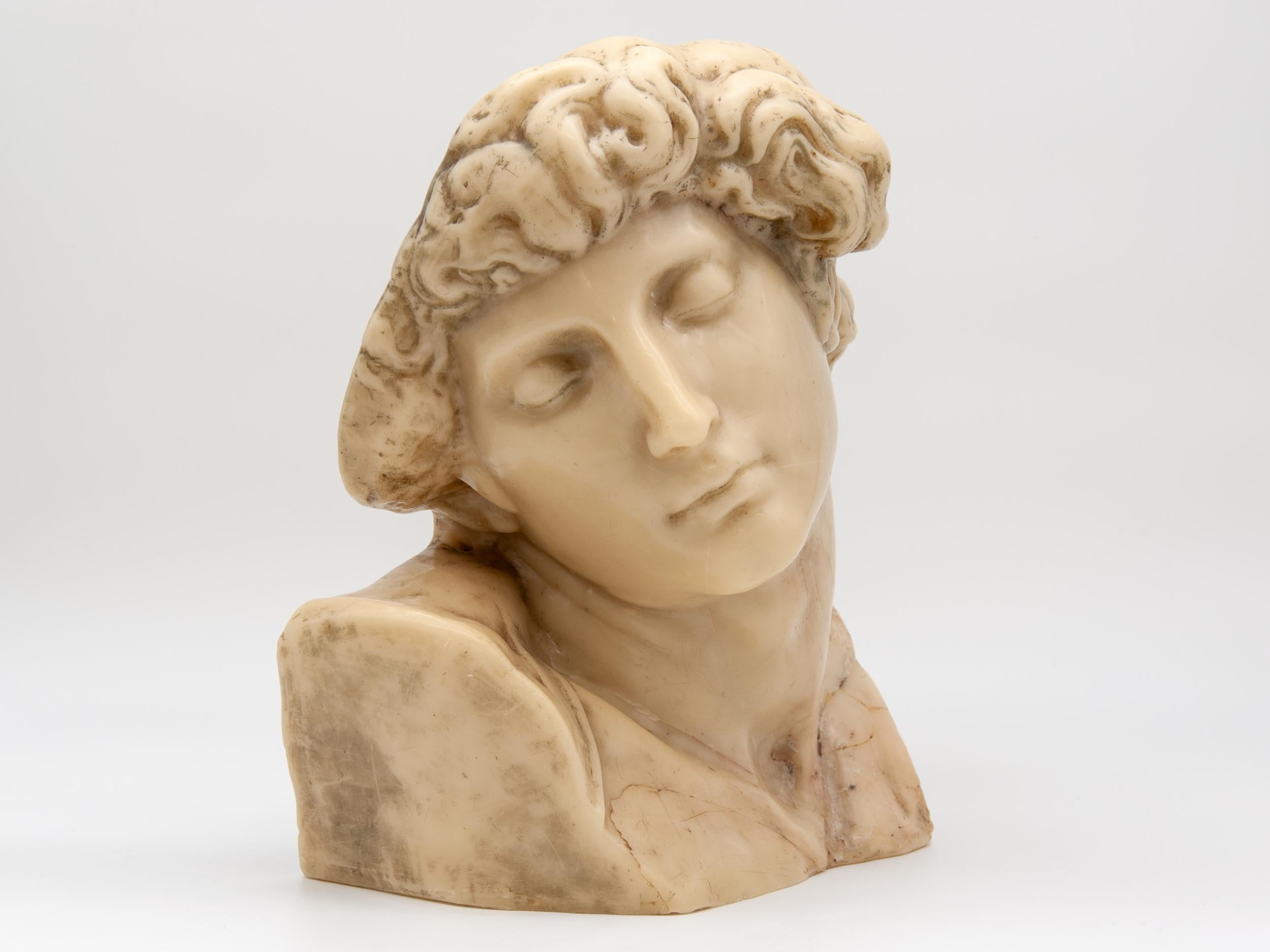 French Classical Wax Bust For Sale