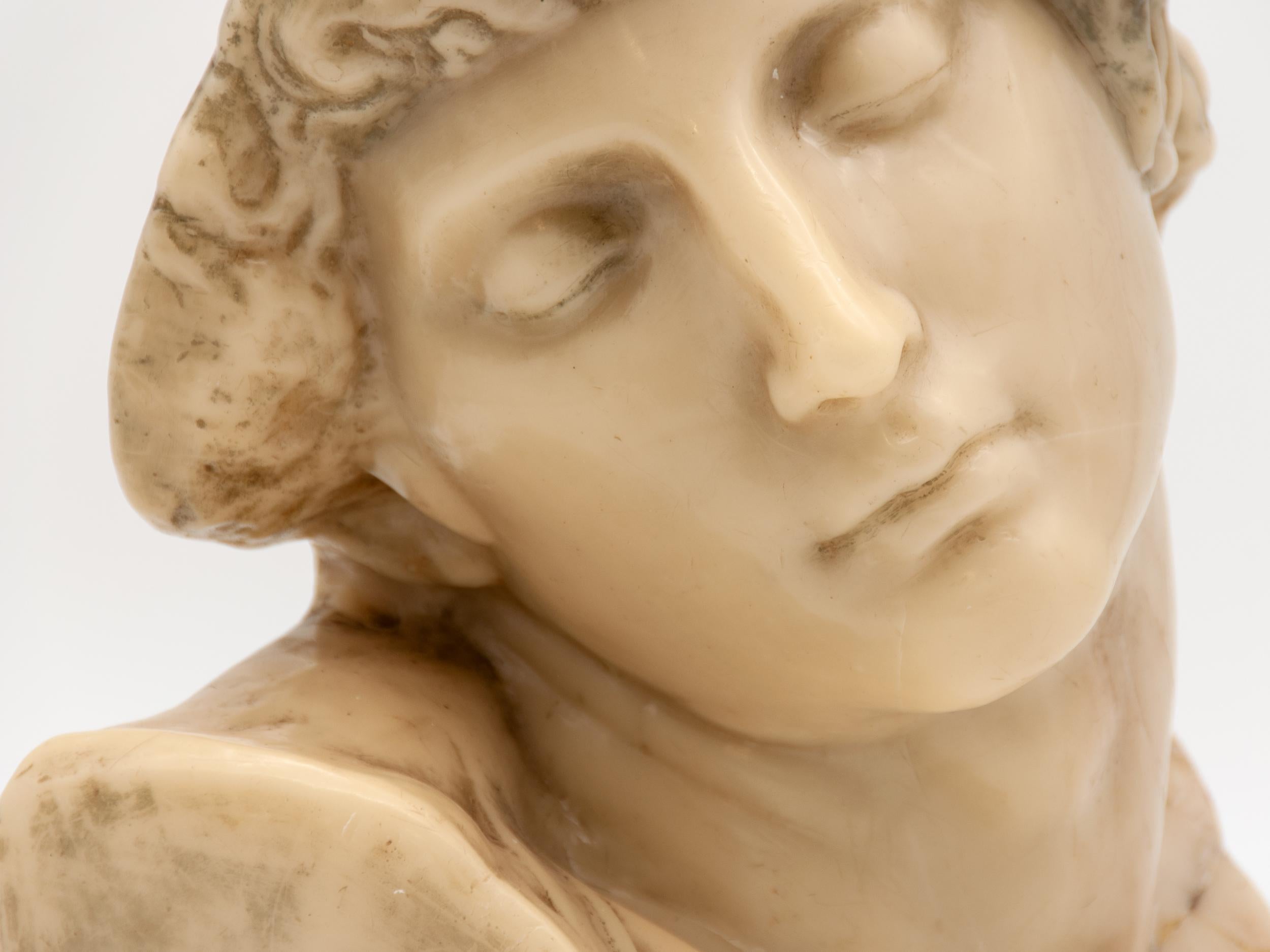 Classical Wax Bust In Good Condition For Sale In South Salem, NY