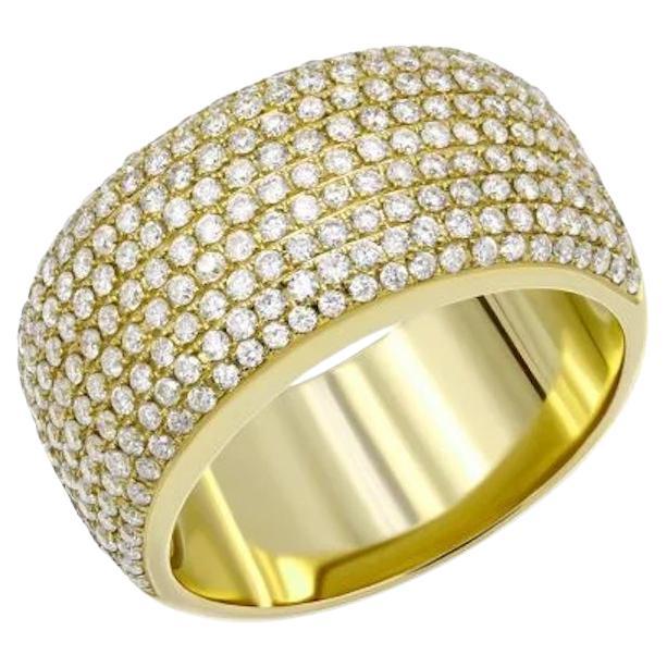 Classical White Diamond Yellow Gold Band Ring for Her