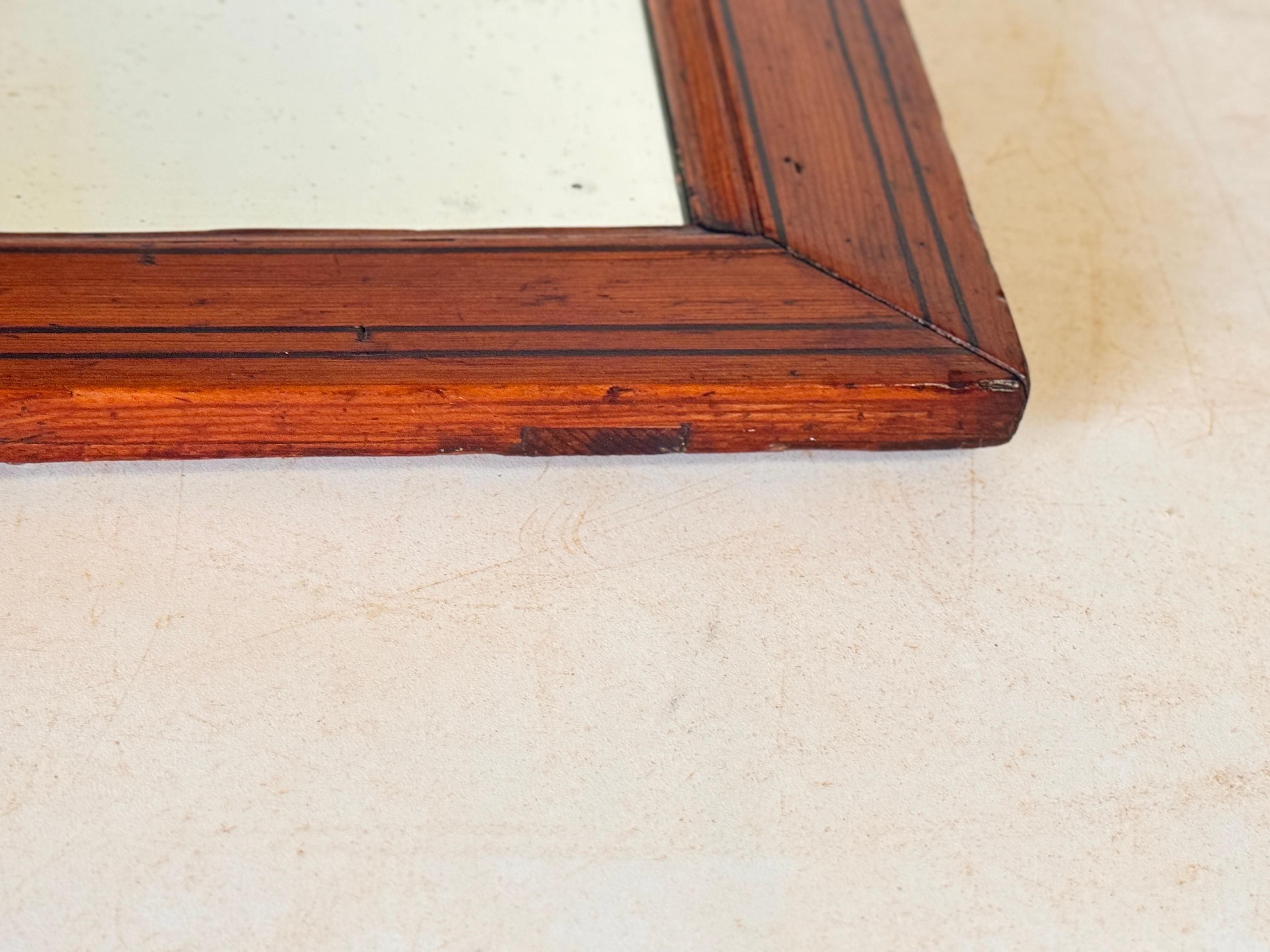 Classical Wood Frame Mirror Brown Color Beautiful Patina Color, England 1940 For Sale 2