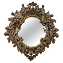Miroir Classique en Wood Beige et Gris Belle Patina France 1970