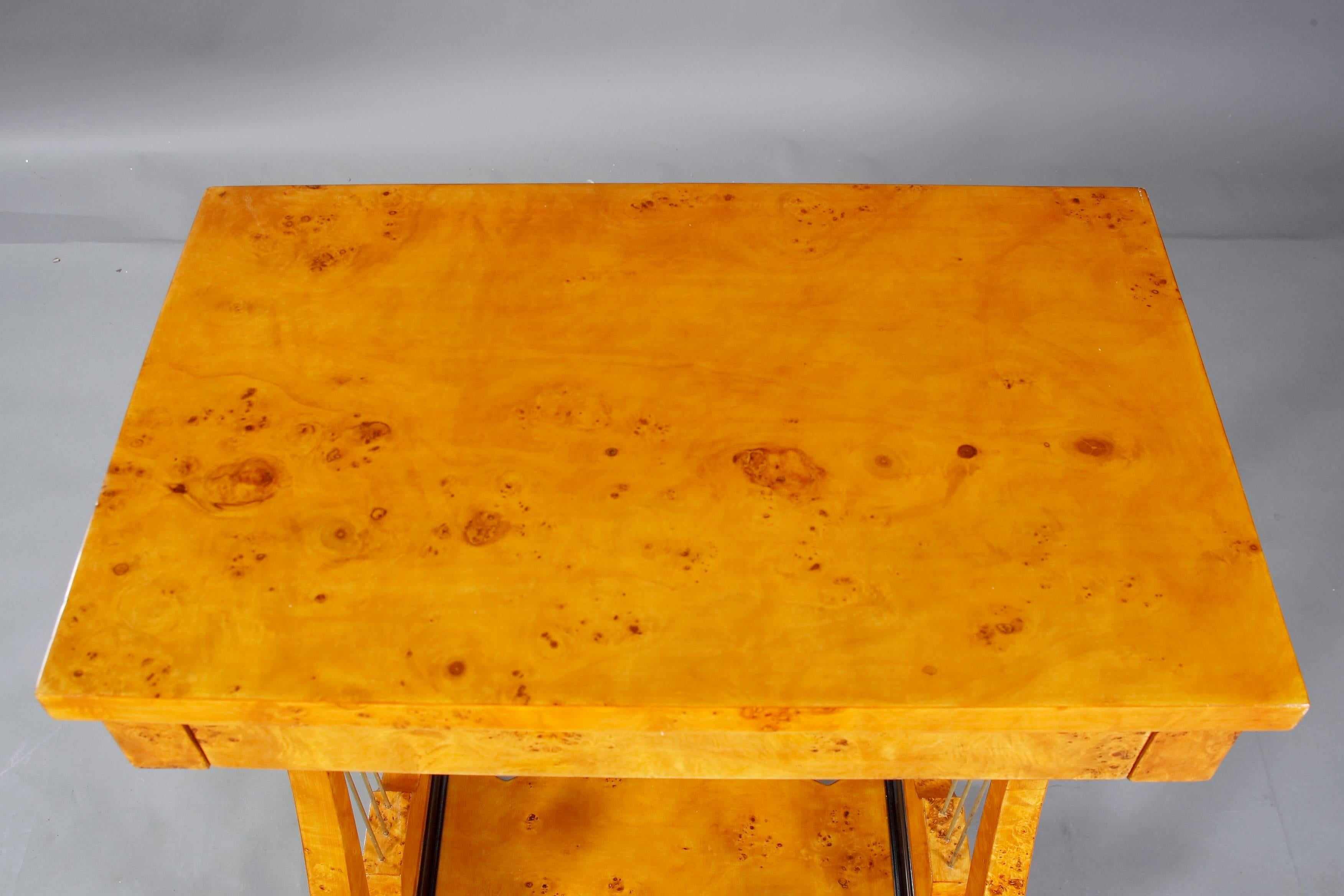 Classical Work Table in antique Vienna Biedermeier Style Birdseye maple veneer 2