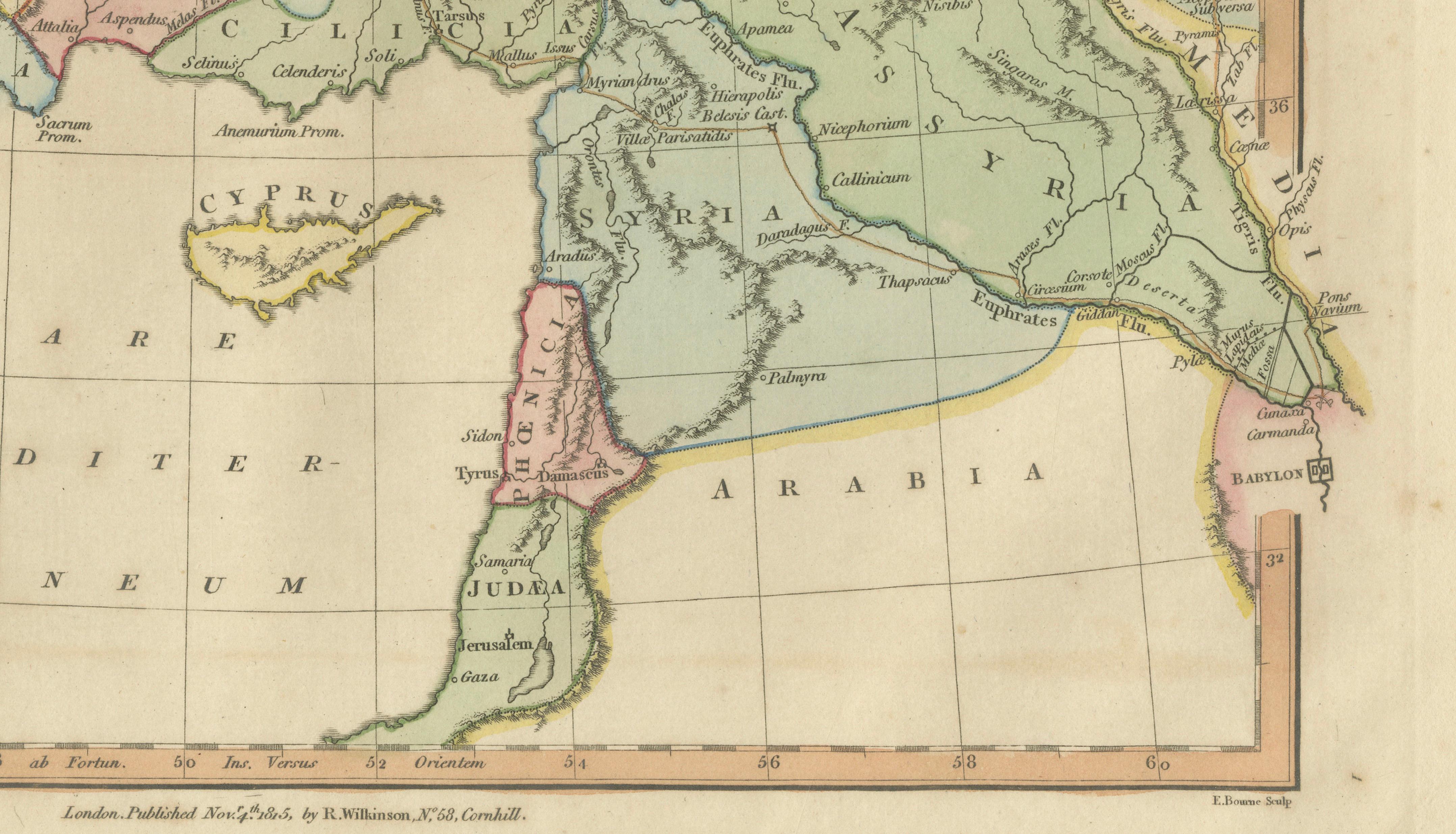 Classical World Map of Greece, Asia Minor & Levant, Wilkinson Atlas 1817