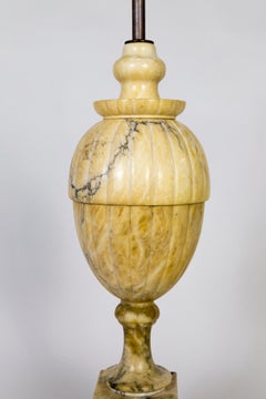 Classical Yellow Marble Lamp in the Shape of a Covered Urn