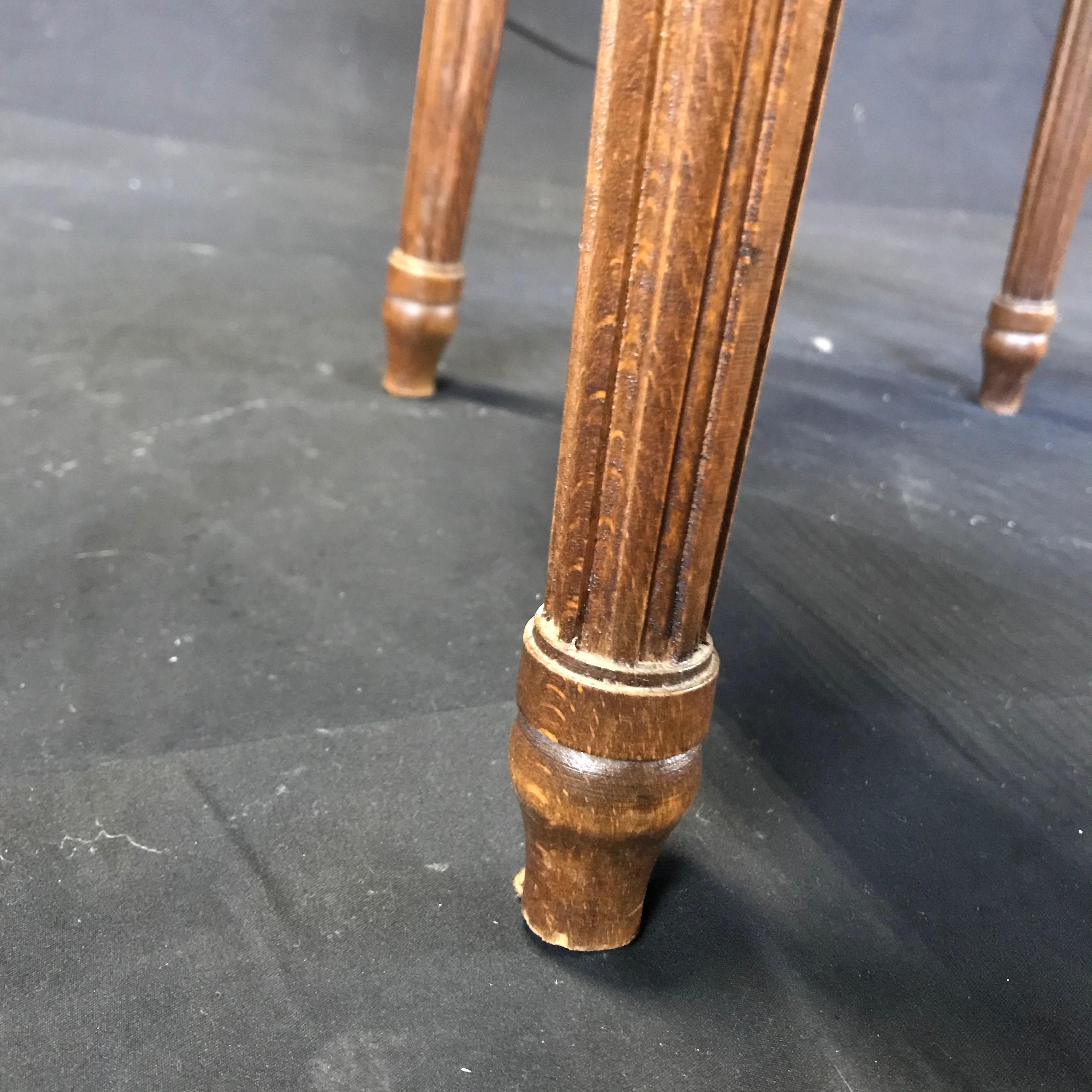 Classically Beautiful Set of 4 French Louis XVI Walnut and Caned Dining Chairs 9