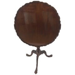 Classically Beautiful Tilt-Top Round Mahogany Side Table by Baker