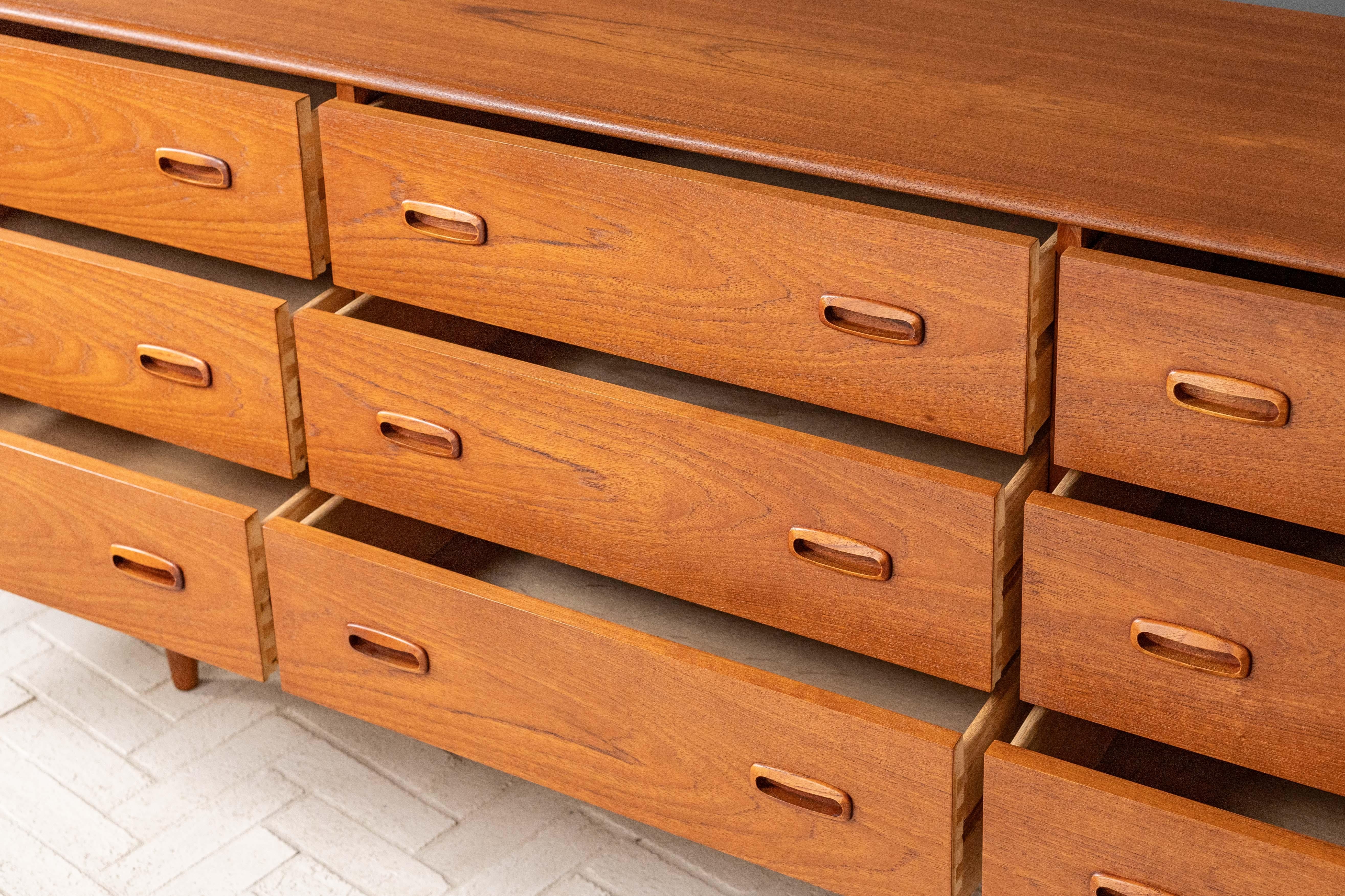 Classically Danish Modern Style Teak Dresser 9
